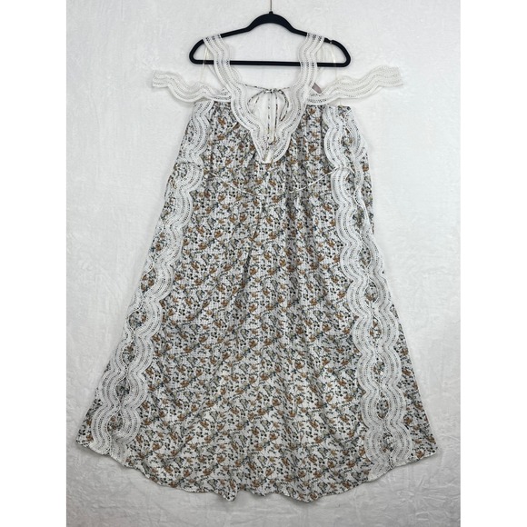 ELLIATT Elixir Dress Women Size L White NWT Lace Trim Hi-Low Floral E4121867 - Picture 2 of 12
